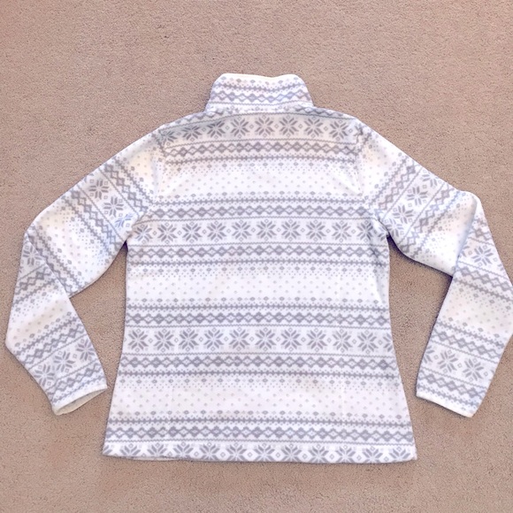 Made For Life Lightweight Zip Up Fleece Jacket Womens Medium White Grey Pockets - Picture 3 of 10